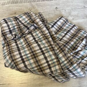 Men’s Plaid Shorts in Black, White, and Tan 32 Waist
